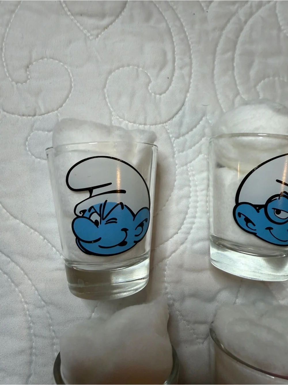 Set of 4 Smurfs Shot Glass - Peyo 2010